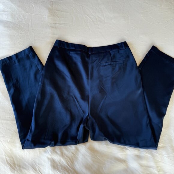 Lulus My Story Navy Blue Satin Trouser Pants - Picture 6 of 8